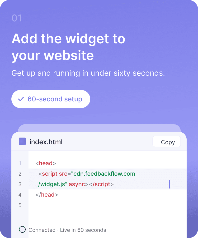 Add the widget to your website
