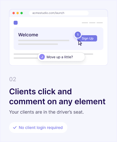 Clients click and comment on any element