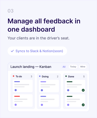 Manage all feedback in one dashboard